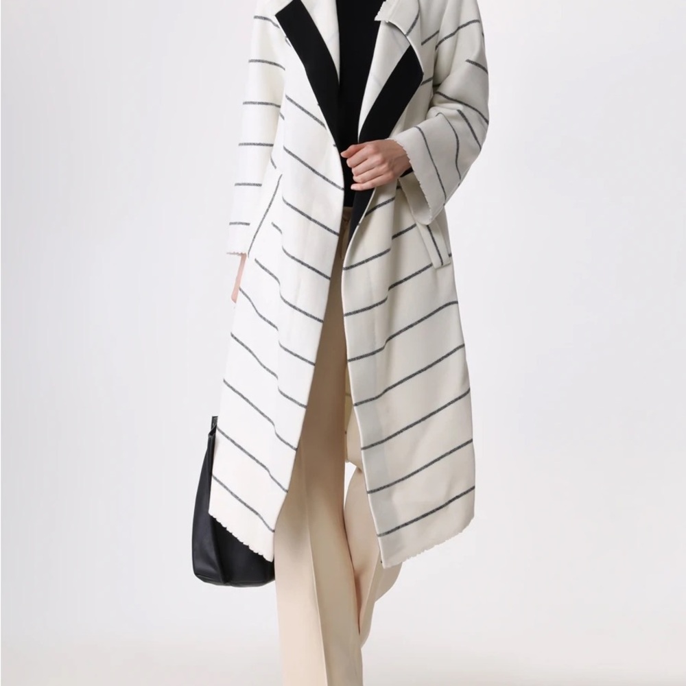 Dorothee Schumacher Chic Striped Long Coat